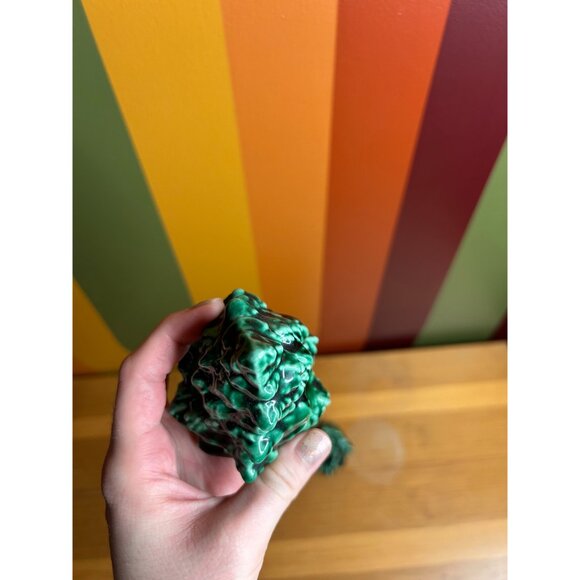 Vintage ceramic Christmas tree evergreen small dark green napkin - Picture 5 of 6